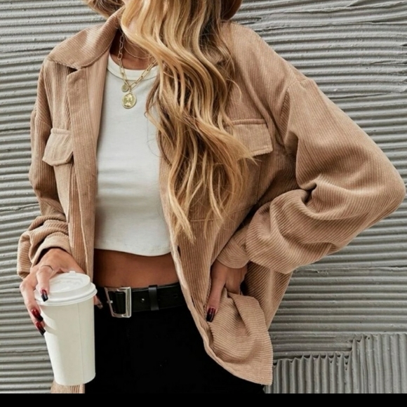 Khaki Oversized Jacket - Picture 2 of 7